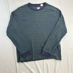Levi's Mens Jumper Sz L Navy Waffle Knit Relaxed Sweatshirt Casual Minimalist